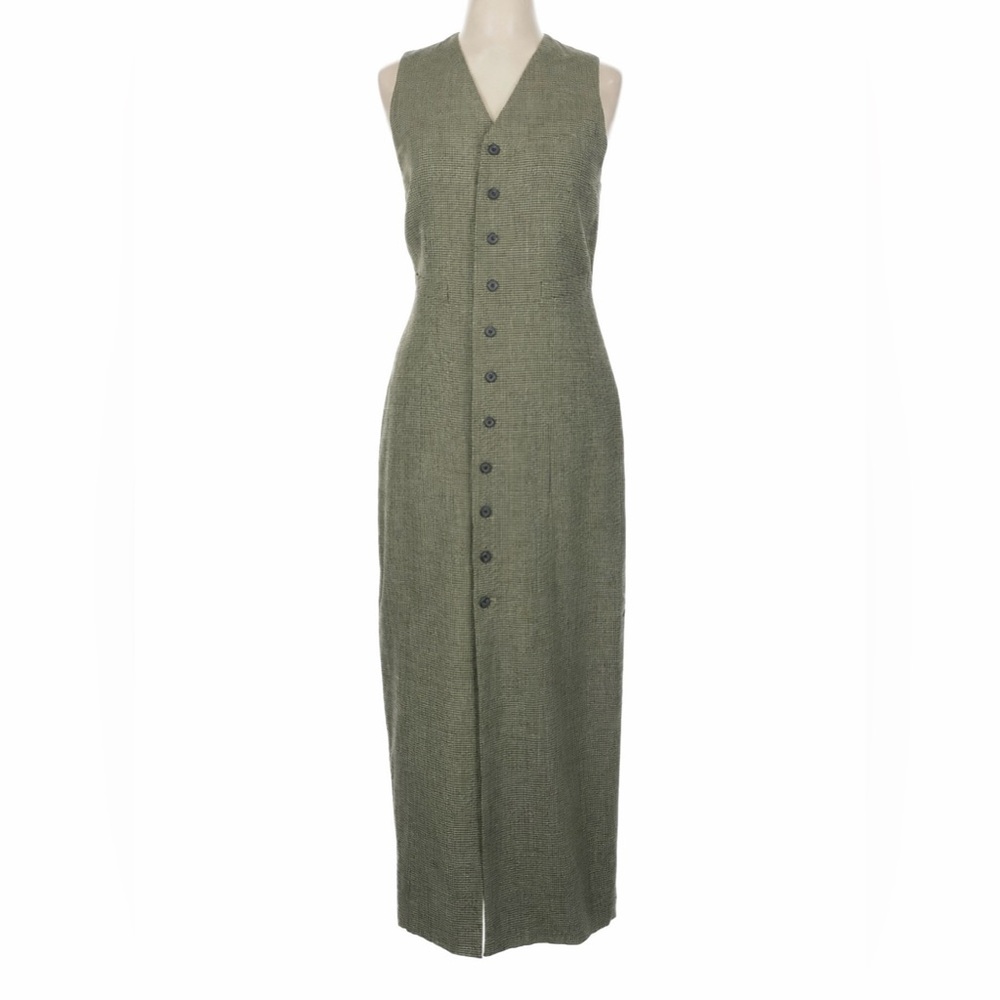 Vintage Ralph Lauren Collection 90s Pencil Dress Sheath Button Up Long Blazer 6 - Picture 5 of 16